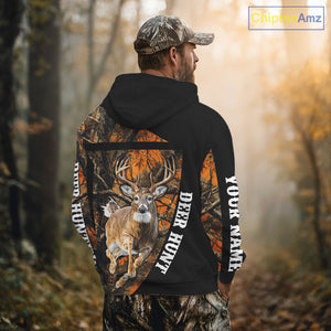 Custom Orange Camo Personalized Hunting Shirts for Men, Deer Hunting Clothes, Hunting Gifts NBT187