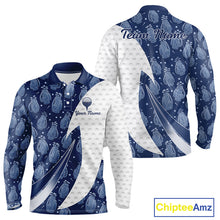 Load image into Gallery viewer, Blue Golf Pattern Polo Golf Shirt For Men Custom Mens Golf Clothes, Best Golf Gifts NBT571