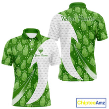Load image into Gallery viewer, Green Golf Pattern Polo Golf Shirt For Men Custom Mens Golf Clothes, Best Golf Gifts NBT572