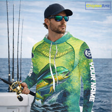 Load image into Gallery viewer, Custom Mahi Mahi Fishing Shirts For Team, Custom Saltwater Fishing Shirts|Green NBT468