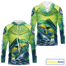 Load image into Gallery viewer, Custom Mahi Mahi Fishing Shirts For Team, Custom Saltwater Fishing Shirts|Green NBT468