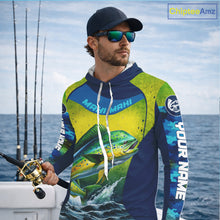 Load image into Gallery viewer, Custom Mahi Mahi Fishing Shirts For Team, Custom Saltwater Fishing Shirts|Blue NBT469