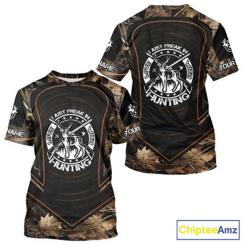 Brown Camouflage Deer Hunting 3D Printing Custom Name Shirts, Deer Hunting Apparel NBT213