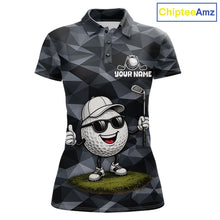 Load image into Gallery viewer, Funny Womens Golf Polo Shirts Custom Golf Ball Camo Pattern Golf Outfits, Best Golf Gifts NBT836