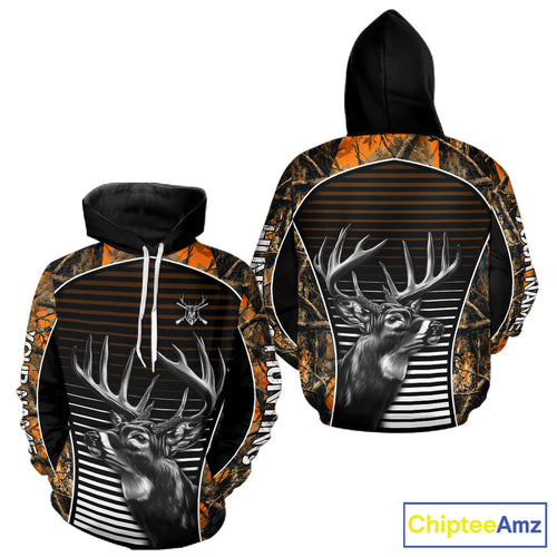Custom Whitetail Deer Hunting Orange Camouflage 3D Printed Shirts, Hunting Gifts NBT226