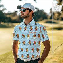 Load image into Gallery viewer, Funny Hotdog Mens Golf Polo Shirt, Custom Sausage Print Golf Polo, Golf Shirts For Team NBT492