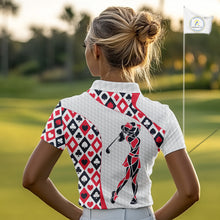 Load image into Gallery viewer, Personalized Poker Womens Golf Polo Shirt Custom Name Funny Golf Top For Team, Golfer Gift For Ladies NBT497