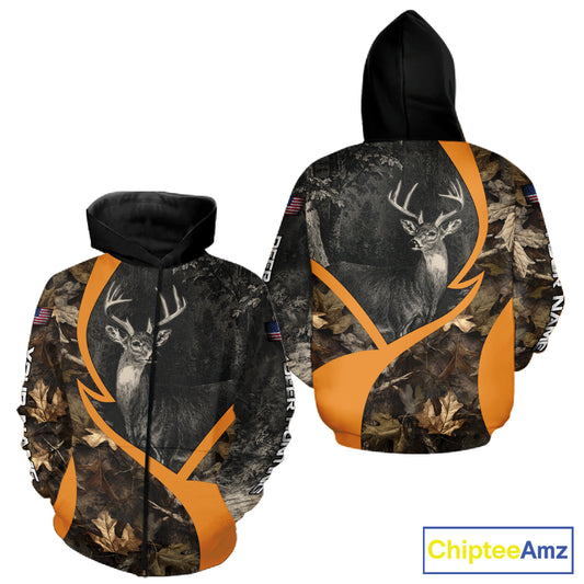 Deer Hunting Dark Brown Camouflage 3D All Over Printing Shirts, Hunting Gifts for Men NBT232