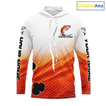 Load image into Gallery viewer, Redfish Fishing Scales Custom Name UV Protection Long Sleeve Hooded Fishing Shirts NBT514