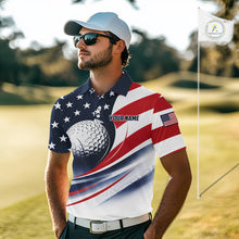 Load image into Gallery viewer, America 250th Anniversary Mens Golf Polo Shirt Custom Name Patriotic USA Golf Shirts, Golf Gift NBT790