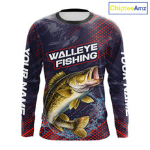 Load image into Gallery viewer, Personalized Walleye Fishing Shirts Purple Camo, Walleye Fishing Tounament Shirts NBT443