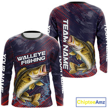 Load image into Gallery viewer, Personalized Walleye Fishing Shirts Purple Camo, Walleye Fishing Tounament Shirts NBT443