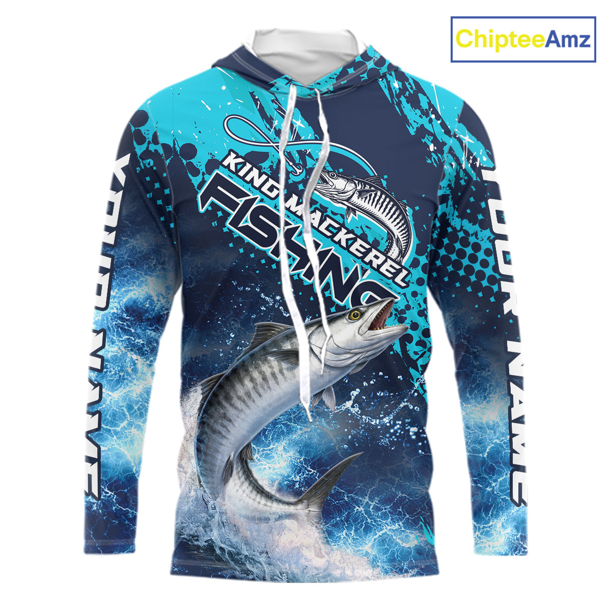 Thunder Lightning King Mackerel Performance Fishing Shirts with Hood, King Mackerel Offshore Fishing Shirts NBT453