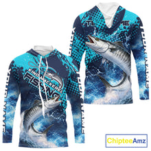 Load image into Gallery viewer, Thunder Lightning King Mackerel Performance Fishing Shirts with Hood, King Mackerel Offshore Fishing Shirts NBT453