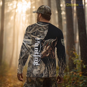 Beautiful Wild Boar Hunting Grass Camo Shirts for Hunters, Boar Hunting Clothing, Hunting Gifts NBT209