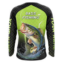 Load image into Gallery viewer, Custom Fish Scale Largemouth Bass Fishing Custom Name UV Fishing Shirts For Men, Bass Fishing Shirts NBT369