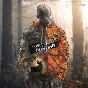 Personalized Deer Hunting Shirt 3D All Over Print Orange Camo Hunting Clothes NBT119