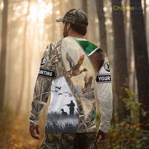 Custom Mallard Duck Hunting Camo 3D Printed Shirts, Personalized Duck Hunting Gifts NBT131