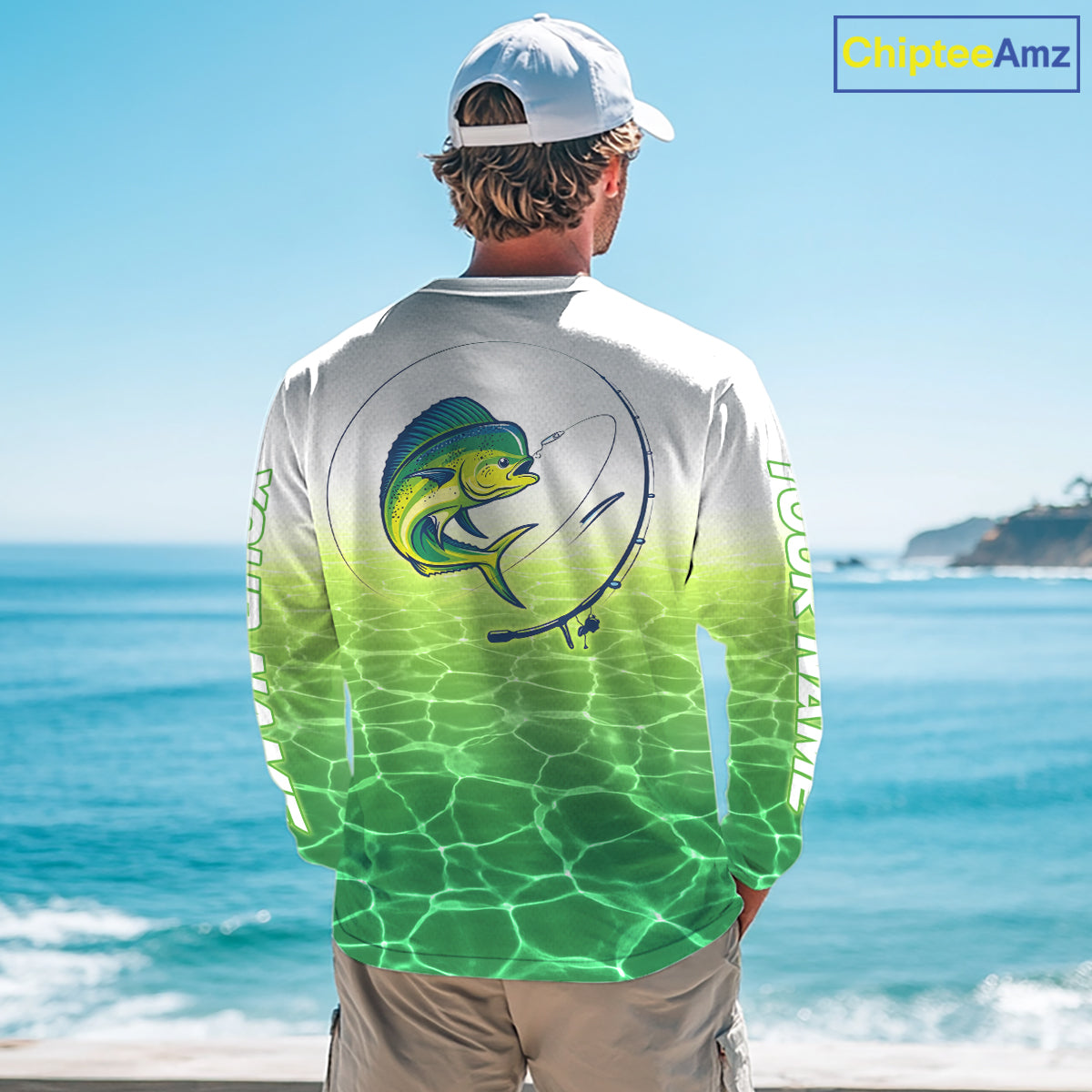Custom Mahi Mahi Fishing Long Sleeve Performance Fishing Shirts, Mahi Mahi Saltwater Fishing Shirt NBT621