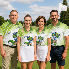 Load image into Gallery viewer, Funny White And Green Alligrator Golf Polo Shirts For Men Custom Team Alligator Golf Outfit, Golfer Gifts NBT508