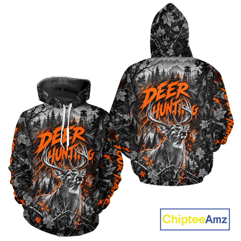 Personalized Whitetail Deer Hunting Forest Camo 3D All Over Printed Shirts, Best Deer Hunting Gifts For Men NBT1193