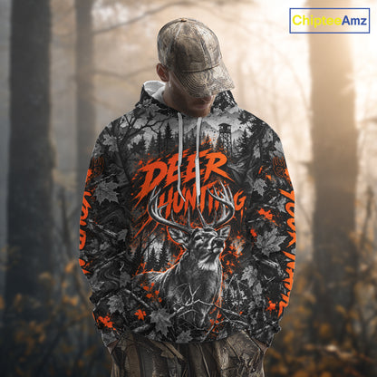 Personalized Whitetail Deer Hunting Forest Camo 3D All Over Printed Shirts, Best Deer Hunting Gifts For Men NBT1193