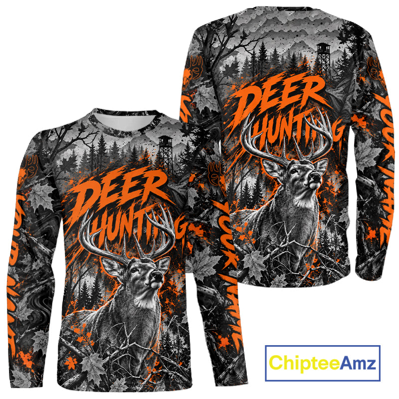Personalized Whitetail Deer Hunting Forest Camo 3D All Over Printed Shirts, Best Deer Hunting Gifts For Men NBT1193
