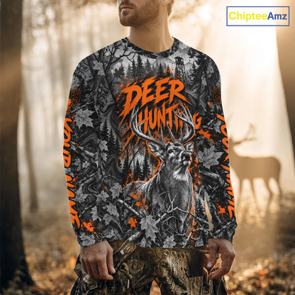 Personalized Whitetail Deer Hunting Forest Camo 3D All Over Printed Shirts, Best Deer Hunting Gifts For Men NBT1193