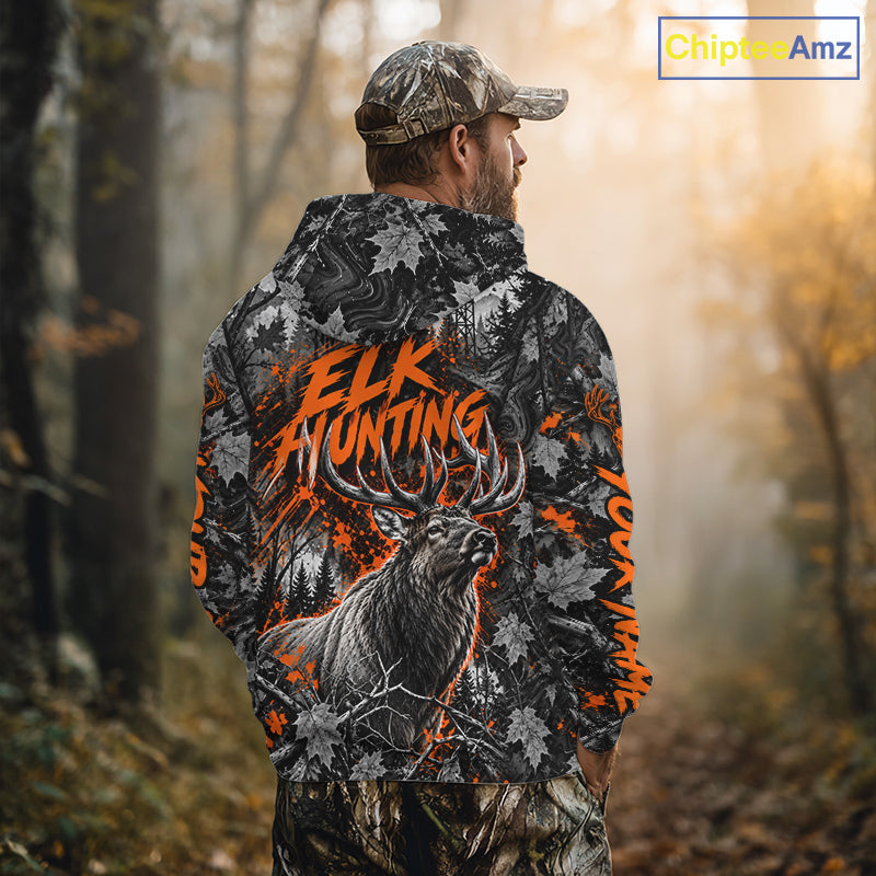 Personalized Elk Hunting Forest Camo 3D All Over Printed Shirts, Best Elk Hunting Gifts For Men NBT1194