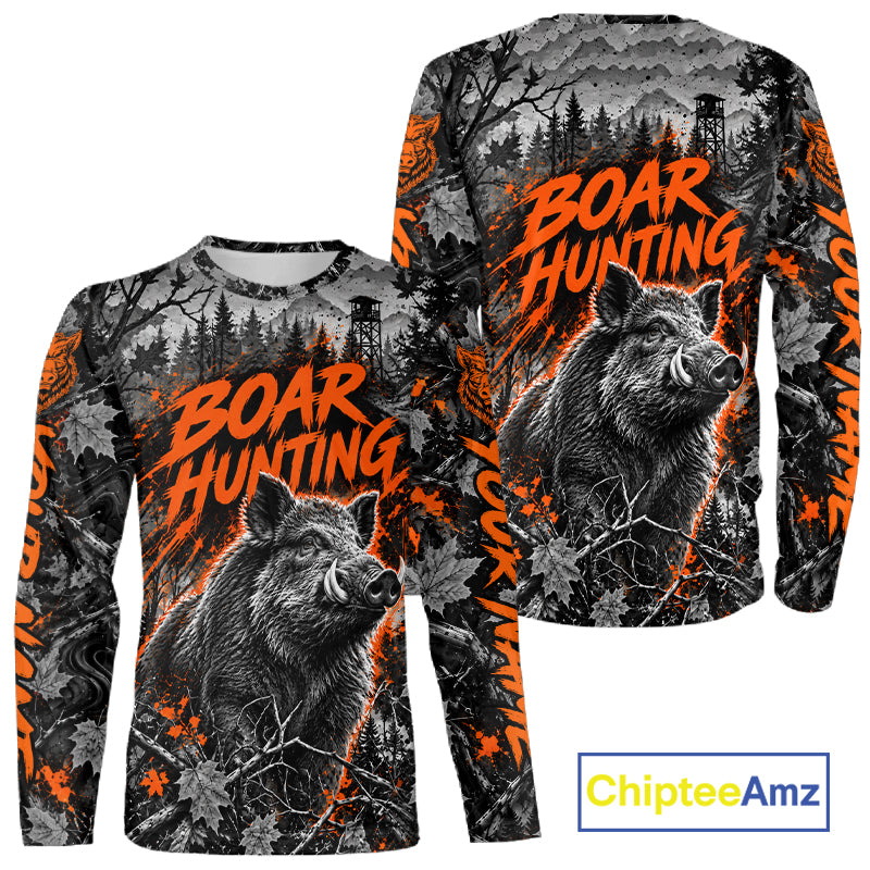 Personalized Boar Hunting Forest Camo 3D All Over Printed Shirts, Best Hog Hunting Gifts For Men NBT1195