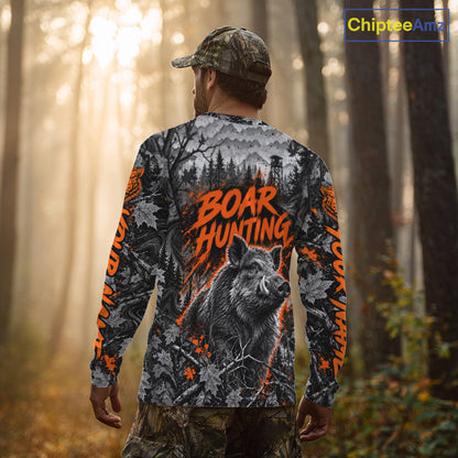 Personalized Boar Hunting Forest Camo 3D All Over Printed Shirts, Best Hog Hunting Gifts For Men NBT1195