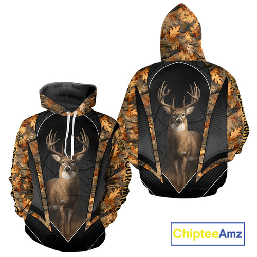 Custom Whitetail Deer Hunting Autumn Dark Camouflage 3D Shirts, Best Gift Ideas for Hunters NBT241