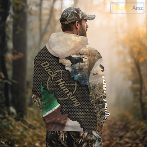 Mallard Duck Hunting Shirts, Personalized Hunting Clothes, Duck Hunting Camo Shirts, Duck Hunting Gifts NBT76