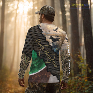 Mallard Duck Hunting Shirts, Personalized Hunting Clothes, Duck Hunting Camo Shirts, Duck Hunting Gifts NBT76