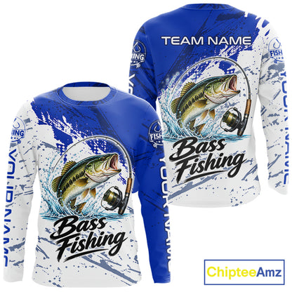 Personalized Bass Fishing Jerseys, Bass Fishing Long Sleeve Tournament Shirts NBT1090
