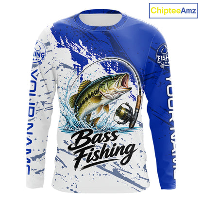 Personalized Bass Fishing Jerseys, Bass Fishing Long Sleeve Tournament Shirts NBT1090