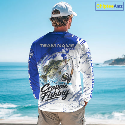 Personalized Crappie Fishing Jerseys, Crappie Fishing Long Sleeve Tournament Shirts NBT1092