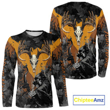 Load image into Gallery viewer, Deer Hunting Grim Reaper Camo Custom Name 3D All Over Print Shirts Personalized Gift NBT302
