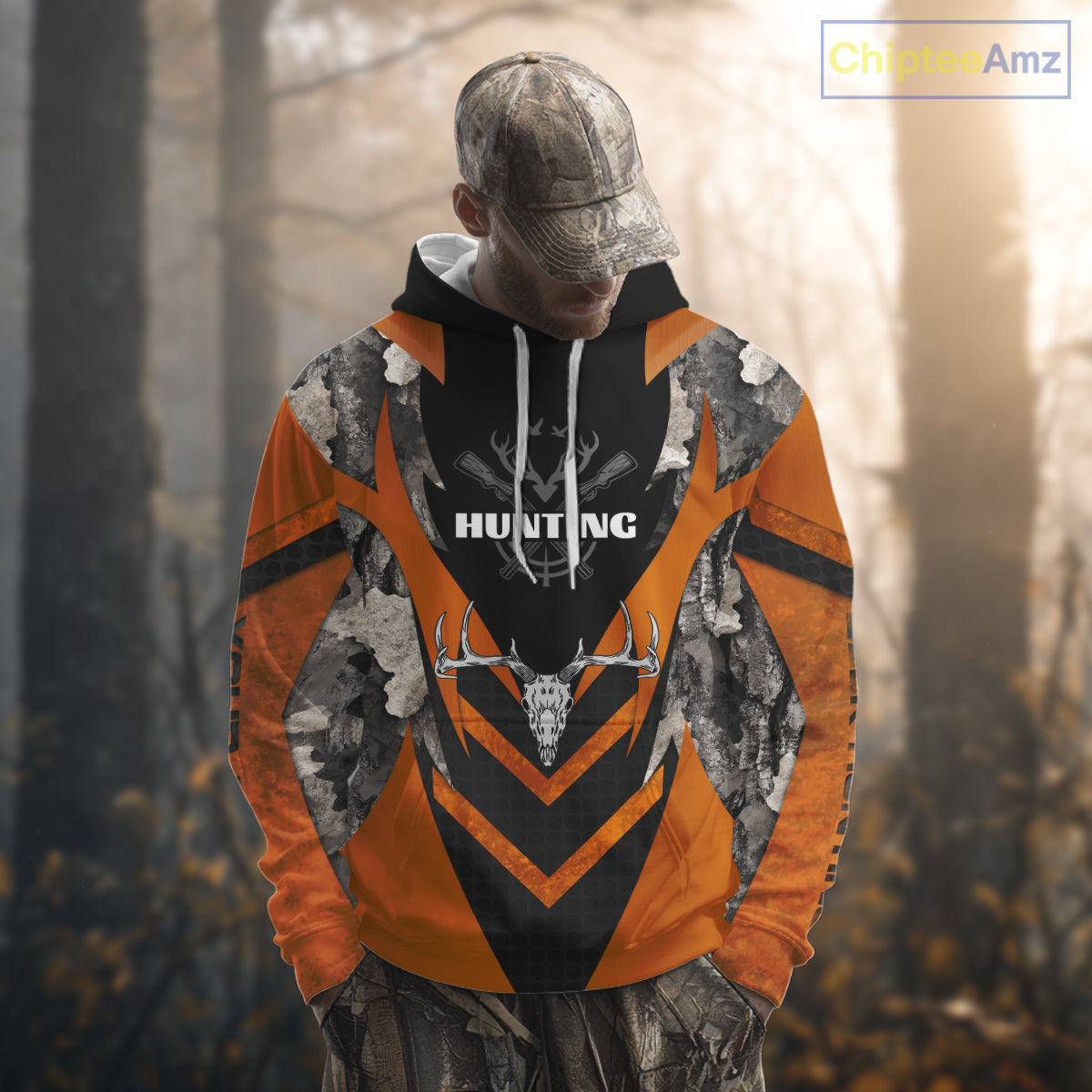 Deer Hunting Shirts Burnt Orange Camo With Deer Skull - Best Gift Ideas for Hunter NBT20
