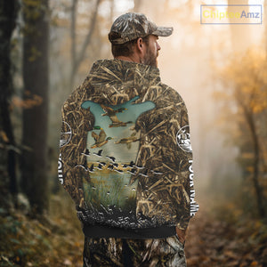 Waterfowl Duck Hunting Camouflage 3D Printing Shirts, Personalized Duck Hunting Shirts NBT137