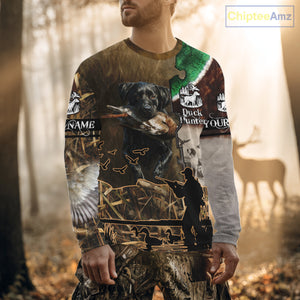 Duck Hunting with Dog Black Labs 3D All Over Printing Shirts for Men, Gifts for Duck Hunters NBT45