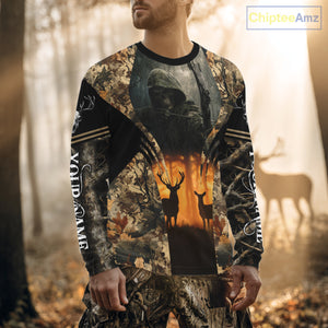 Best Deer Hunting Camo Shirts with Buck Head - Big Game Hunting Gifts for Men NBT49