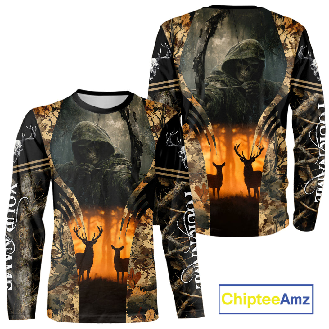 Best Deer Hunting Camo Grim Reaper Shirts - Deer Hunting Clothes, Big Game Hunting Gifts for Men NBT49