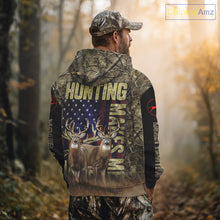 Load image into Gallery viewer, Beautiful Patriotic Camo Deer Hunting Shirt with US Flag, Hunting Outfit, Gifts for Hunters NBT57