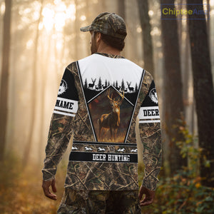 Whitetail Deer Camo 3D All Over Printed Shirts, Deer Hunting Crew Outfit, Hunting Gifts NBT63