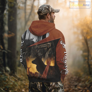 Custom Deer Hunting 3D Printing Brown Camo Shirts for Men, Deer Camp Clothes, Hunting Gifts NBT67
