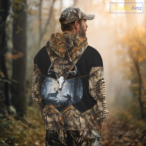 Custom 3D Deer Hunting Forest Camo with Big Buck Shirt for Men, Best Hunting Gifts for Hunters NBT72