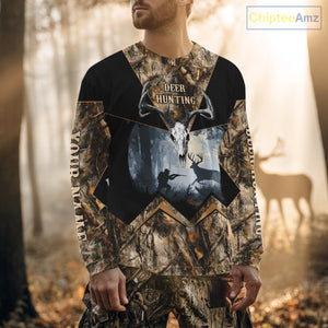 Custom 3D Deer Hunting Forest Camo with Big Buck Shirt for Men, Best Hunting Gifts for Hunters NBT72