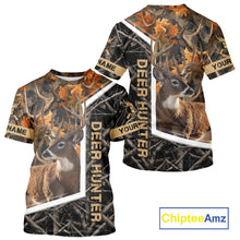 Load image into Gallery viewer, Custom Whitetail Deer Hunting Orange and Black Camo Shirts for Men, Gift Ideas for Hunter NBT91