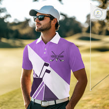 Load image into Gallery viewer, Purple Golf Bag Mens Golf Polo Shirts Custom Golf Shirts, Golf Attire For Men NBT577